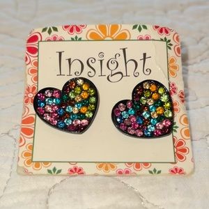 Heart Rhinestone Earrings